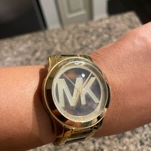 Michael Kors Large Leopard and Gold Watch